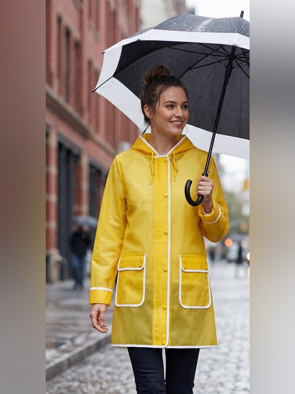Hunter x Target Yellow Translucent Raincoat Hooded Jacket Size Small